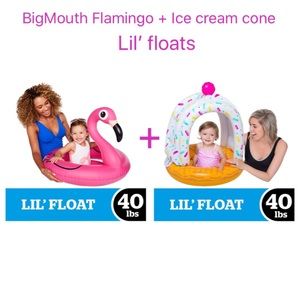 NWB BigMouth Flamingo + Ice cream cone Pool floats